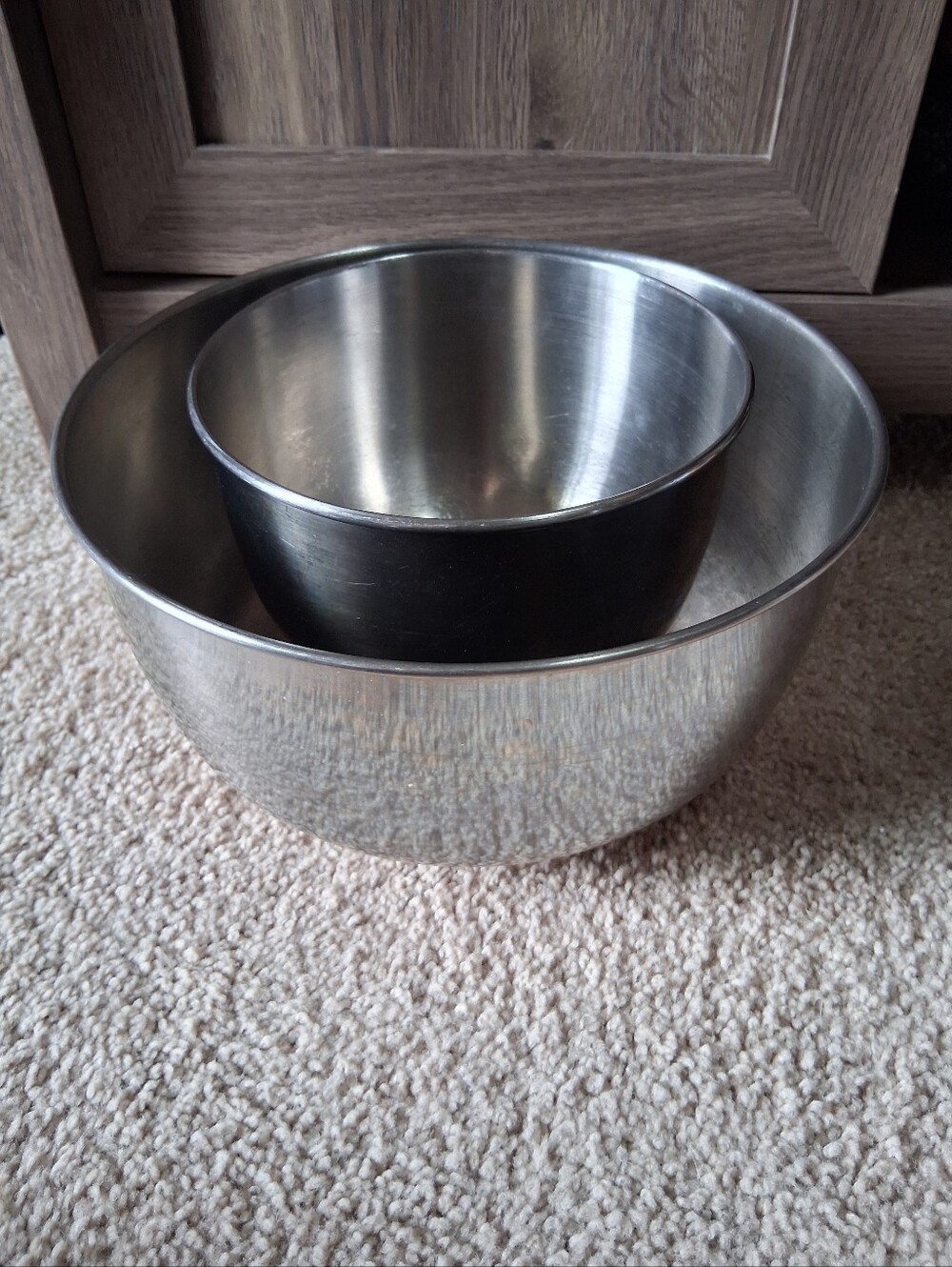 Original Sunbeam Mixmaster Stainless Mixing Bowls 6 1/4 And 9"